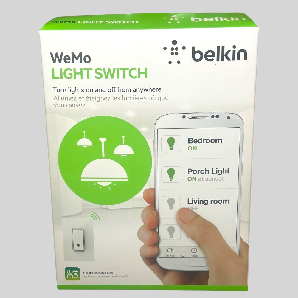 Belkin WeMo Wi-Fi Smart Light Switch F7C027 Home Automation White New